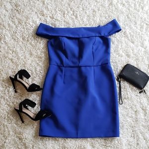 Blue Off-The-Shoulder Dress